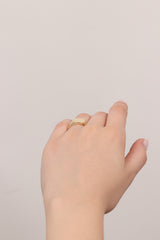 14k Gold Engraved Unisex Signet Ring