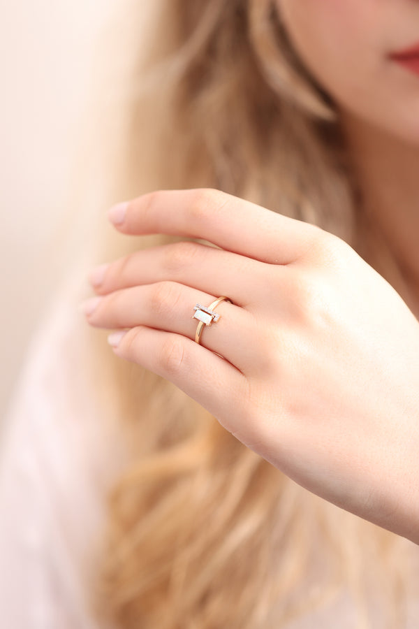 14k & 18k Gold Opal Diamond Ring