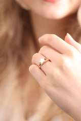 14k Gold Star Signet Ring / Handmade Gold Star Signet Ring