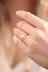 14k & 18k Gold Oval Opal Diamond Ring