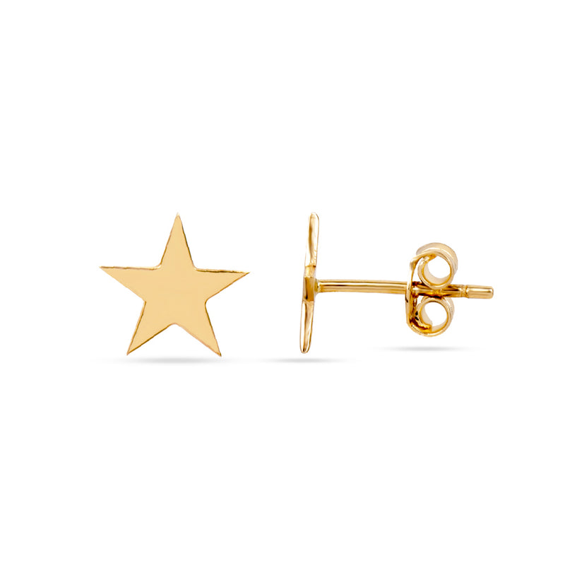 14K Gold Star Earrings
