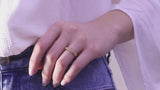 18k 14k Croissant Gold Ring/ Dome Twisted Rope Ring